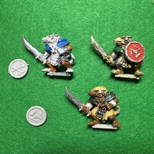 warhammer Fantasy Quest Skaven x3 Ratmen Figures Games Workshop Citadel 90s 🟢