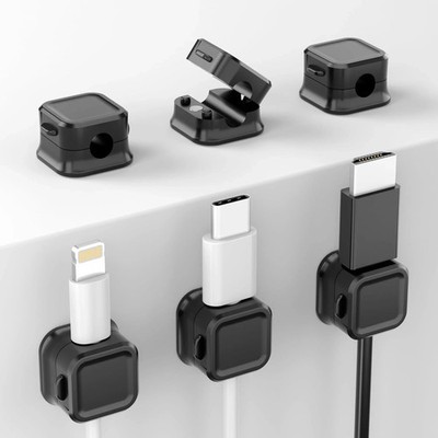 Magnetic Cable Clips, 6 Pack Cord Organizer Holder, for Desk Cable Management, A