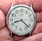 1980s TIMEX Q Easy to Read Vintage Men's 33mm Quartz Watch Movement PARTS REPAIR