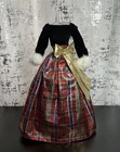 Vintage *Barbie* Clothes ~Holiday Gown~ Black Velvety & Plaid Dress, 1998