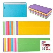 Pack Colorful 10 Business Envelopes Self Seal Standard Envelopes for Office 50
