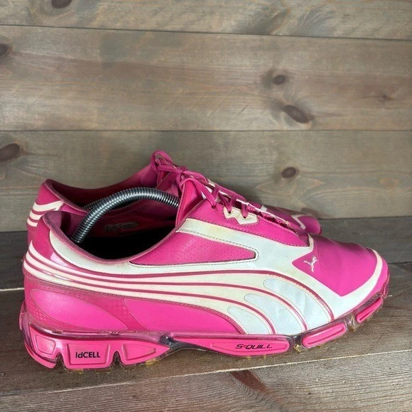 Puma AMP Cell Fusion Hombres Talla 11 Zapatos de Golf Rosa Rickie Fowler Zapatilla Deportiva Foto 2 de 4