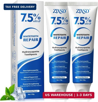 Nano Hydroxyapatite Toothpaste - 2 Pack, Nano Hydroxyapatite Whitening Toothpast