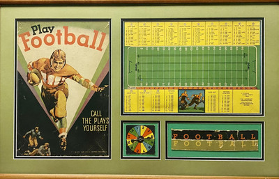 Vintage 1930s Play Football Antique Board Game w/Box Top Framed