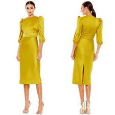 Mac Duggal A26927 Tea Midi Length Dress size 2 New Chartreuse