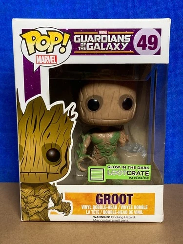 Funko POP Marvel Guardians of the Galaxy 49 Glows in the Dark Lootcrate Groot