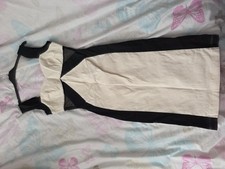 Amy Childs Cream And Black Bodycon Dress Size 8 With Lace Panels