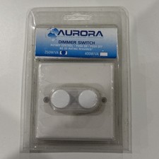 Aurora Dimmer Switch Rotary Control Push On Push Off 2-Gang 250W/VA