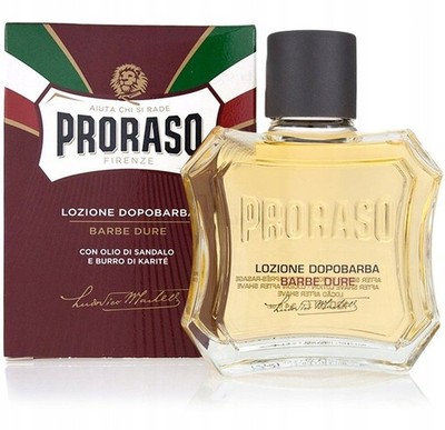 Proraso Aftershave für Männer 100ml Sandelholzöl, Sheabutter, für harte Bärte