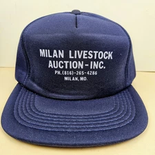 Vintage Milan Livestock Auction MO USA YoungAn Trucker Hat Snapback Cap