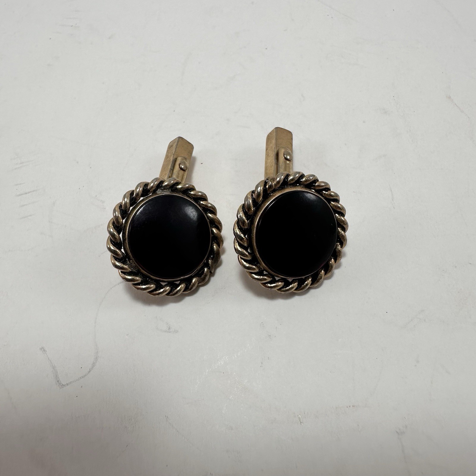 Vintage Swank Ruby Red Insert Round Cufflinks - image 3