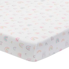 Watercolor Pastel Rainbow 100 Cotton Baby Fitted Crib Sheet Toddler Bedding