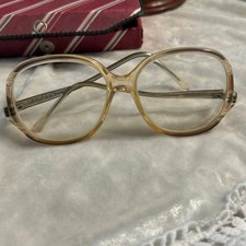 Vintage Duchess Eyeglass Frames France or Italy, Translucent Yellow