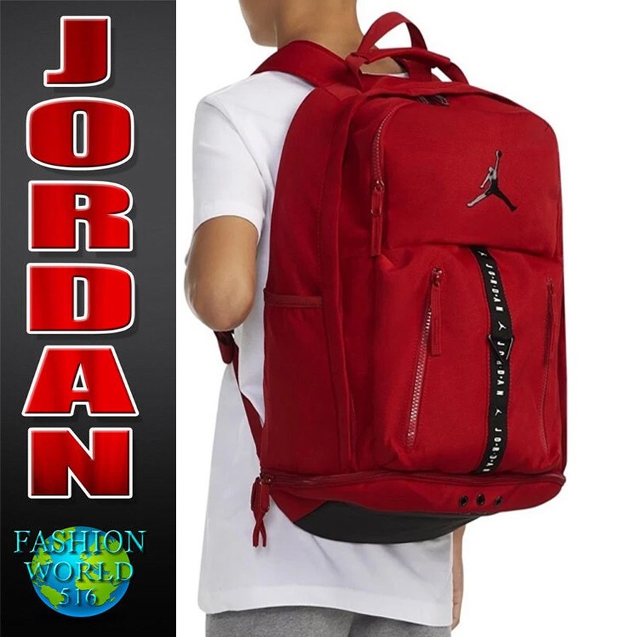Nike Air Jordan Sport Backpack Laptop Gym School Bag Gym Red/Black