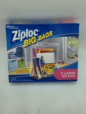 Ziploc Big Bags Large Size 3-Gallon Heavy Duty Zipper Storage 15" x 15" 3-Pack