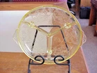 Vtg Indiana Depression Glass Amber/Yellow #612 Horseshoe Divided Relish