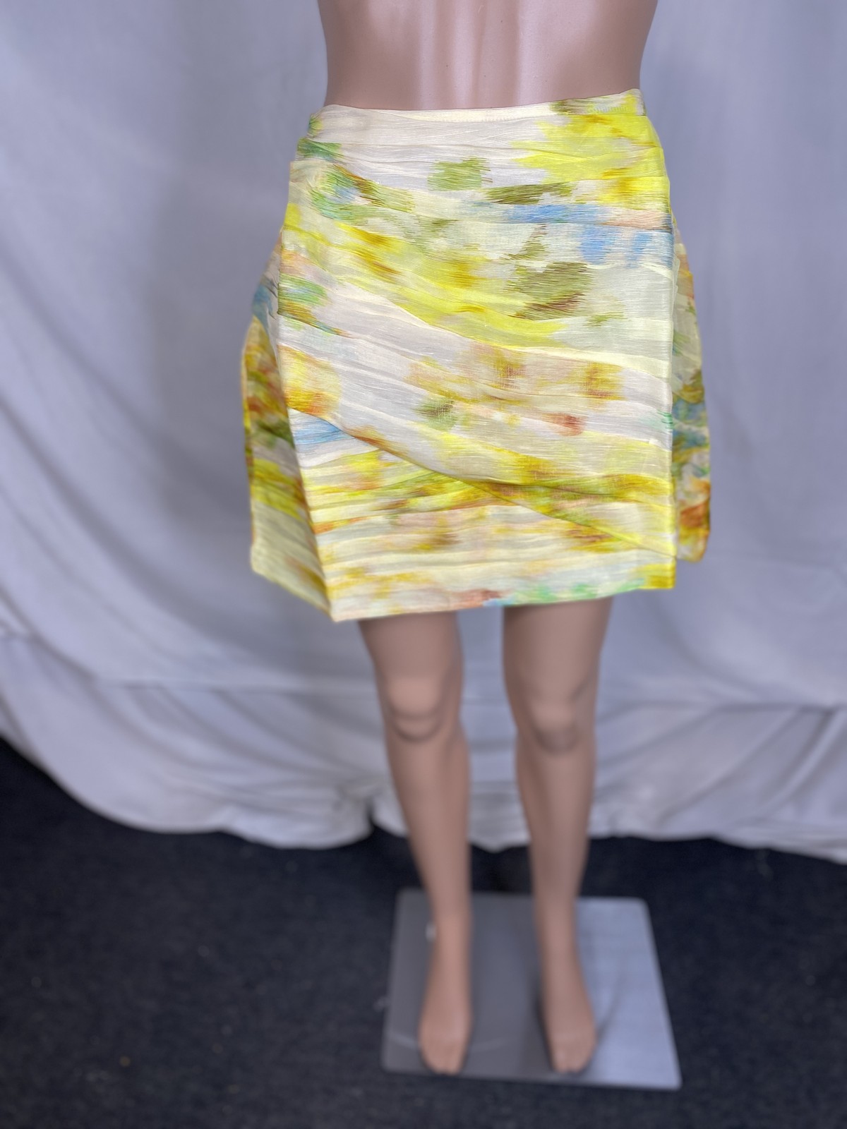 Antipodean Womens Illuminate Gathered Mini Skirt Size 14 Zest Yellow, Multicolor