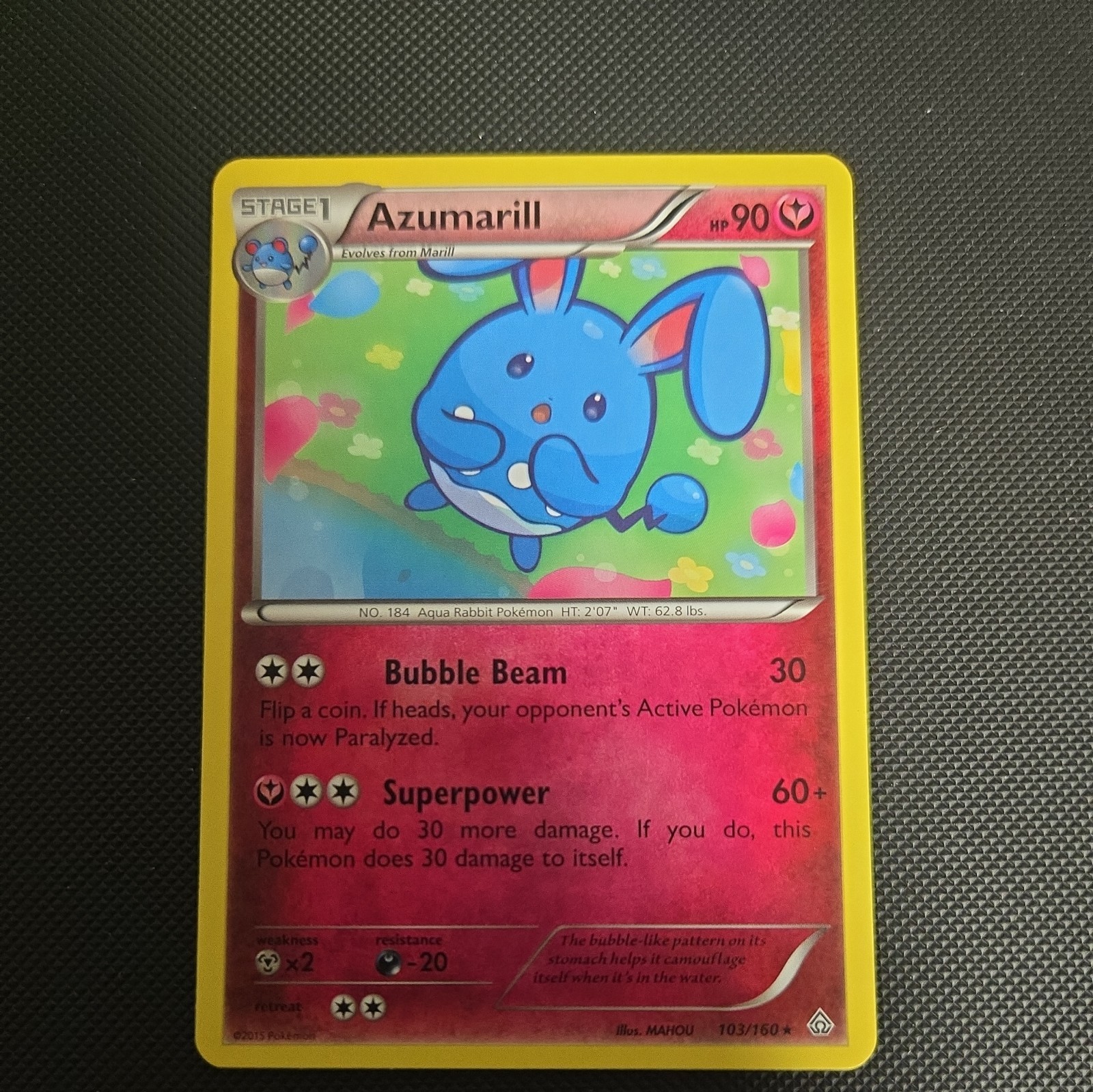 Pokémon TCG Azumarill Primal Clash 103/160 Regular Rare