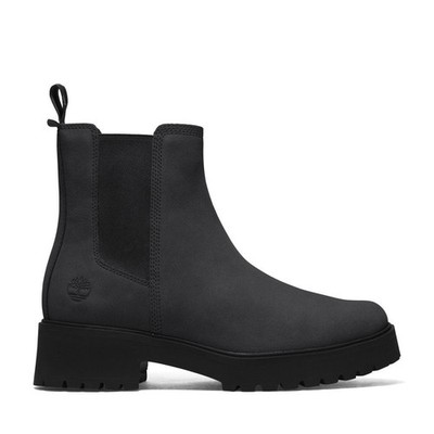 TIMBERLAND WOMEN'S 8.5 CARNABY COOL MID CHELSEA BOOT JET BLACK NUBUCK NIB