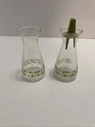 Vintage Pyrex Spring Blossom Crazy Daisy Green Salt & Pepper Shakers Set Glass
