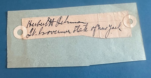 Signature of Herbert Lehman Lt. Governor New York from Autograph Album JSA LOA!
