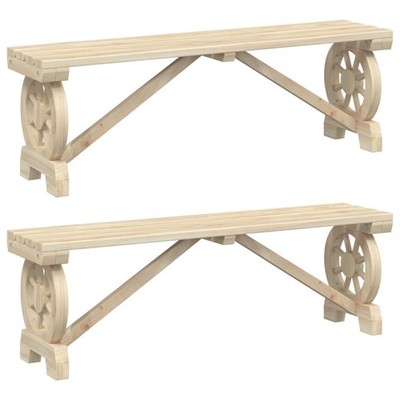 Patio Footstools Outdoor Ottoman Coffee Table 2 Pcs Solid Wood Fir vidaXL