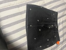 PacSun Women s Skirt, Black, Star Accent, Short Straight, Size 23