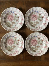 Rose Chintz Johnson Brothers England 4 Bread Plates 1883 Mark 6.25" NEW COND