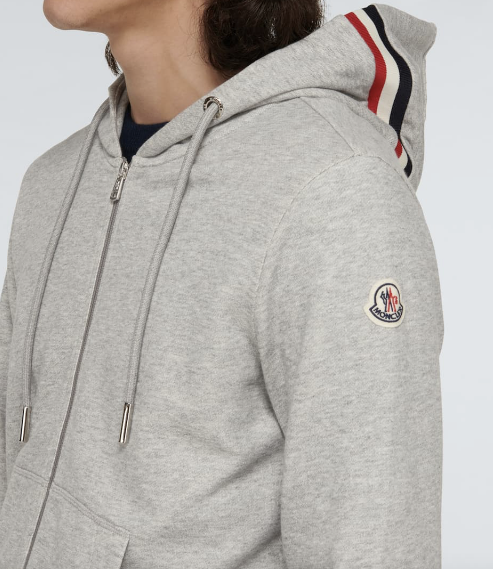 NEW Moncler Sweatshirt Zippered Hooded Melange Light Gray US NEW Moncler Sweatshirt Zippered Hooded Melange Light Gray US