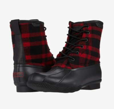 Sperry Saltwater Top-Sider Buffalo Check Wool Duck Rain 