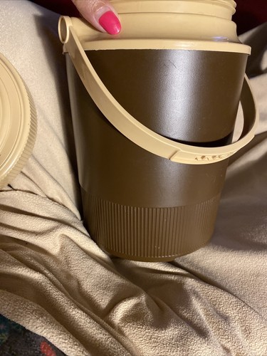 Vintage Gott Model 1502 Brown 1/2 Gallon Thermos Cooler Water Jug Tan Screw Top - Picture 7 of 13