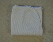 J.E. Morgan Solid White Thermal Baby Blanket Waffle Weave Cotton USA Made JE