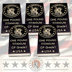 Lot of 5 1 Pound lb Liberty Titanium .999 Fine Titanium Bullion Bar oz Cp Grade
