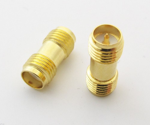 100x Gold SMA RP-Female ( Male Pin ) to SMA Female RF Coaxial Adapter Connectors - Picture 2 of 3