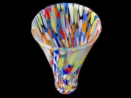 Signed Devine Murano Glass Italian Art Glass Millefiori Murrine Vase & Label - Picture 4 of 8