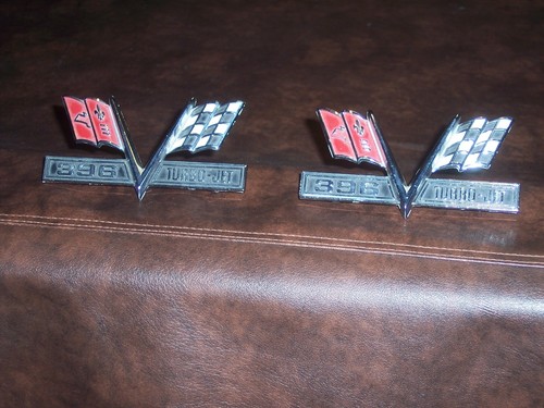 PAIR OF 1965 CHEVY IPALA 396 TURBO JET EMBLEMS - (ORIGINAL) - USED - VERY NICE - Picture 6 of 7