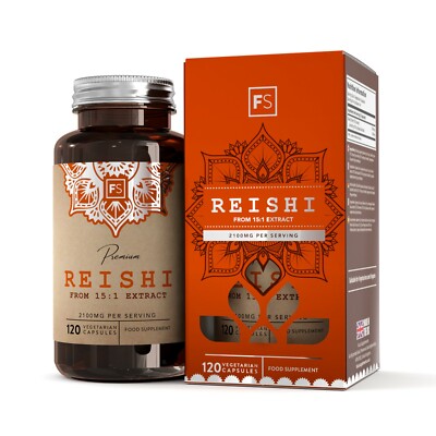 Reishi Pilzextrakt 15:1 | 2100mg pro Portion 120 Kapseln | hohe Stärke