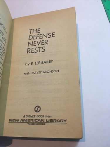 The Defense Never Rests - F. Lee Bailey (1972, Paperback) - Picture 3 of 12