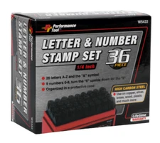 WILMAR TOOLS 36 PIECE 1/4" LETTER AND NUMBER STAMPS PERFORMANCE TOOL W5422