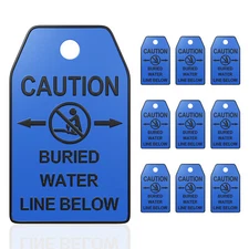 10 Pieces Safety Warning Tag, 2.4"* 4" for Caution Buried /Water/Fiber/Gas