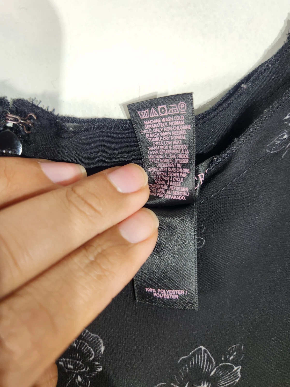 UNDERCOVER Abito nero floreale a maniche lunghe Victoria's Secret taglia 2