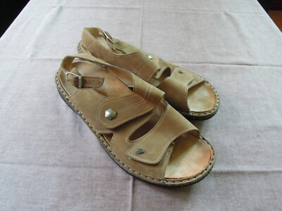 FINN COMFORT Sandalen 41 Hellbraun für Einlagen Leder Innenlänge ca 26,5 cm