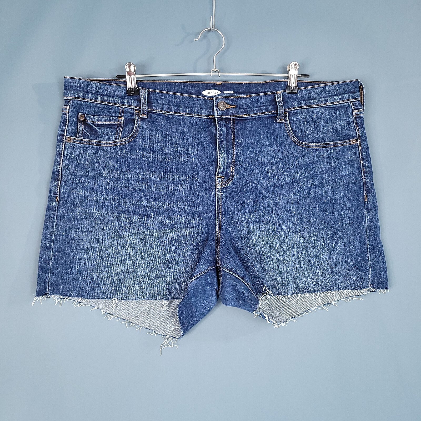 Old Navy Boyfriend Women's Denim Cut Off Shorts High Rise Blue Size 18