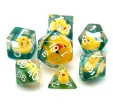Rubber Ducky Yellow 7 Dice Set - 5E DND Dungeons Dragons Pathfinder RPG d20