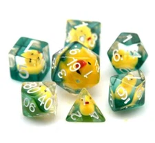 Rubber Ducky Yellow 7 Dice Set - 5E DND Dungeons Dragons Pathfinder RPG d20