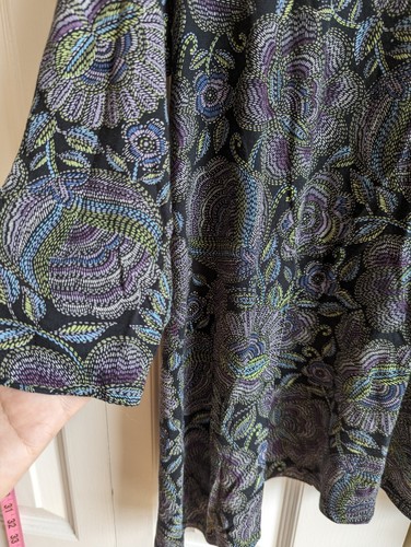 J Jill Women's Tunic 3/4 Sleeve Floral Multicolor V Neck Blouse SIze Small - Picture 2 of 6