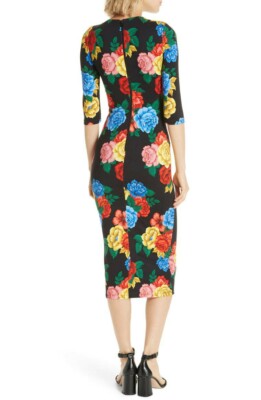 Women's Alice + Olivia Delora Fitted Midi Dress, Size 2 - Black