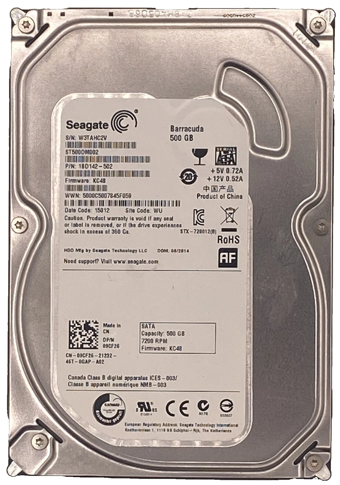 SATA II 3.5 in Form Factor Internal Hard Disk Drives 500 GB Storage Capacity