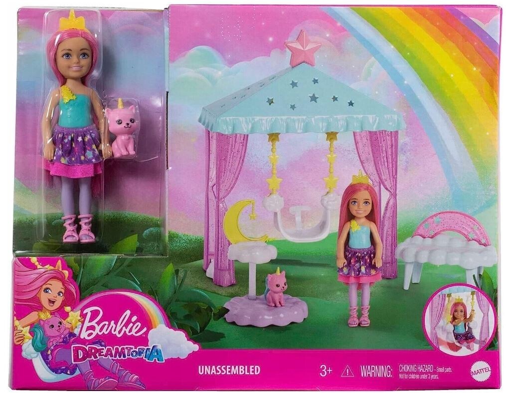 BARBIE CHELSEA DOLL DREAMTOPIA set with a kitten HLC27 Mattel