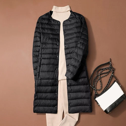 Womens Ultralight Packable Duck Down Jacket Puffer Winter Long Coats Parka - Picture 6 of 19